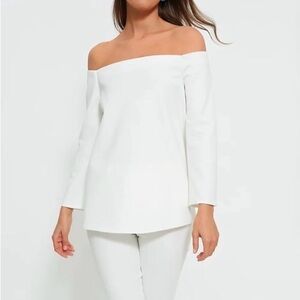 Tuckernuck Off-Shoulder White Blouse. Long sleeves. Size L